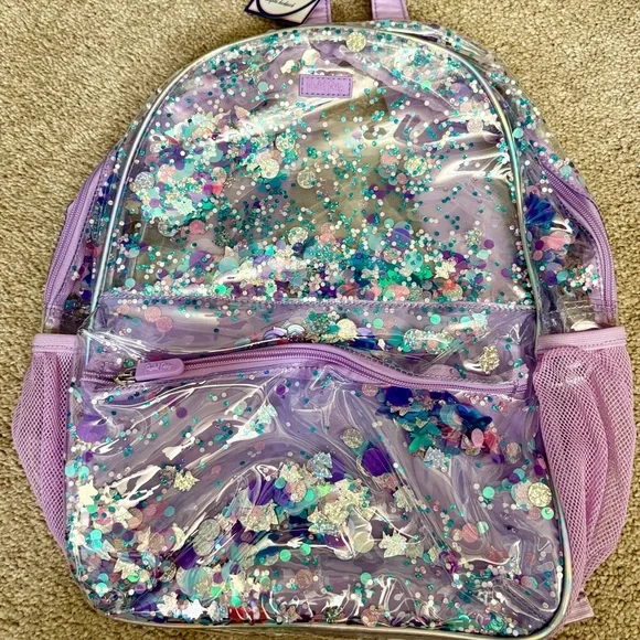 Packed Party Purple and Blue Glitter Kids Backpack Set - Picture 2 of 11